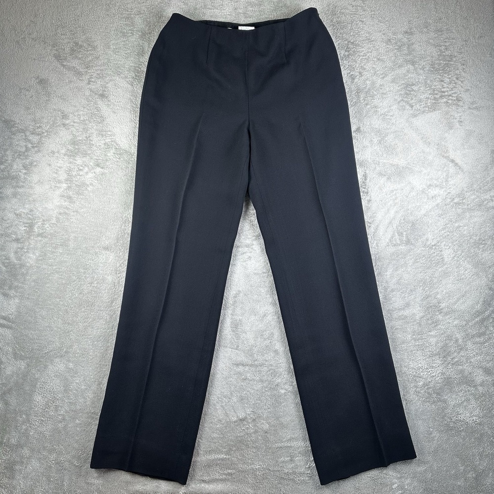 VTG 90s Carlisle 100% Wool Pants Women's 6 Black Lined Side Zip Career Preppy